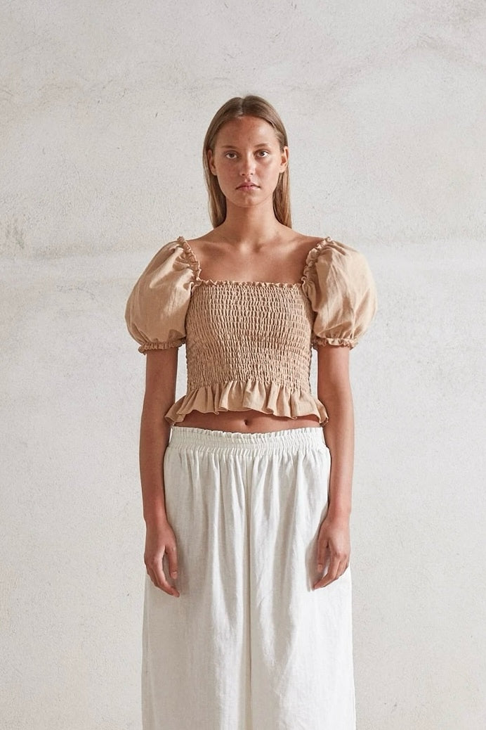 L'Amour Blouse - Taupe Cotton