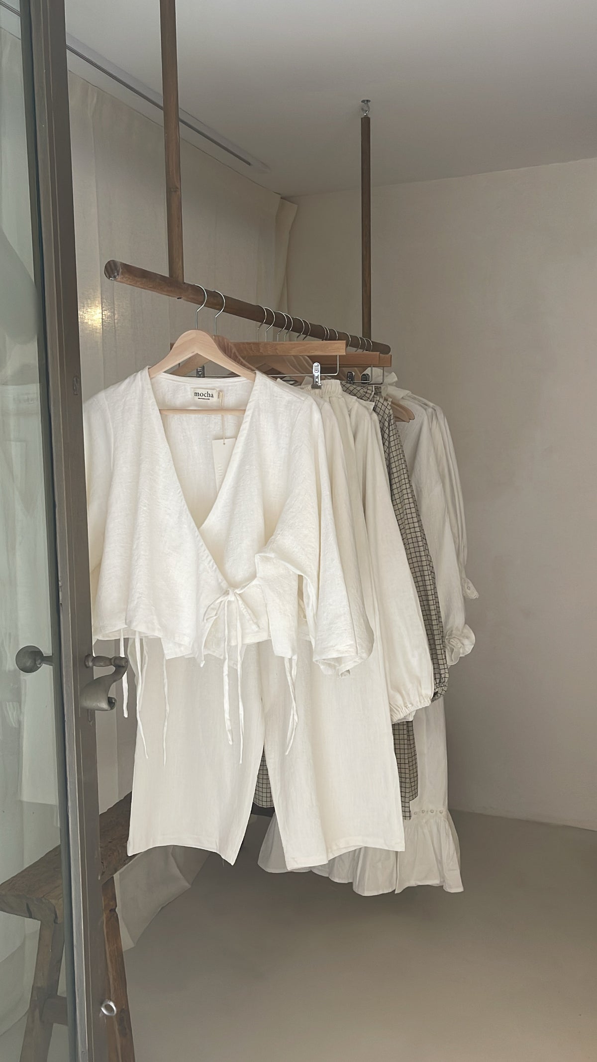 Selma Wrap Kimono - White Cotton