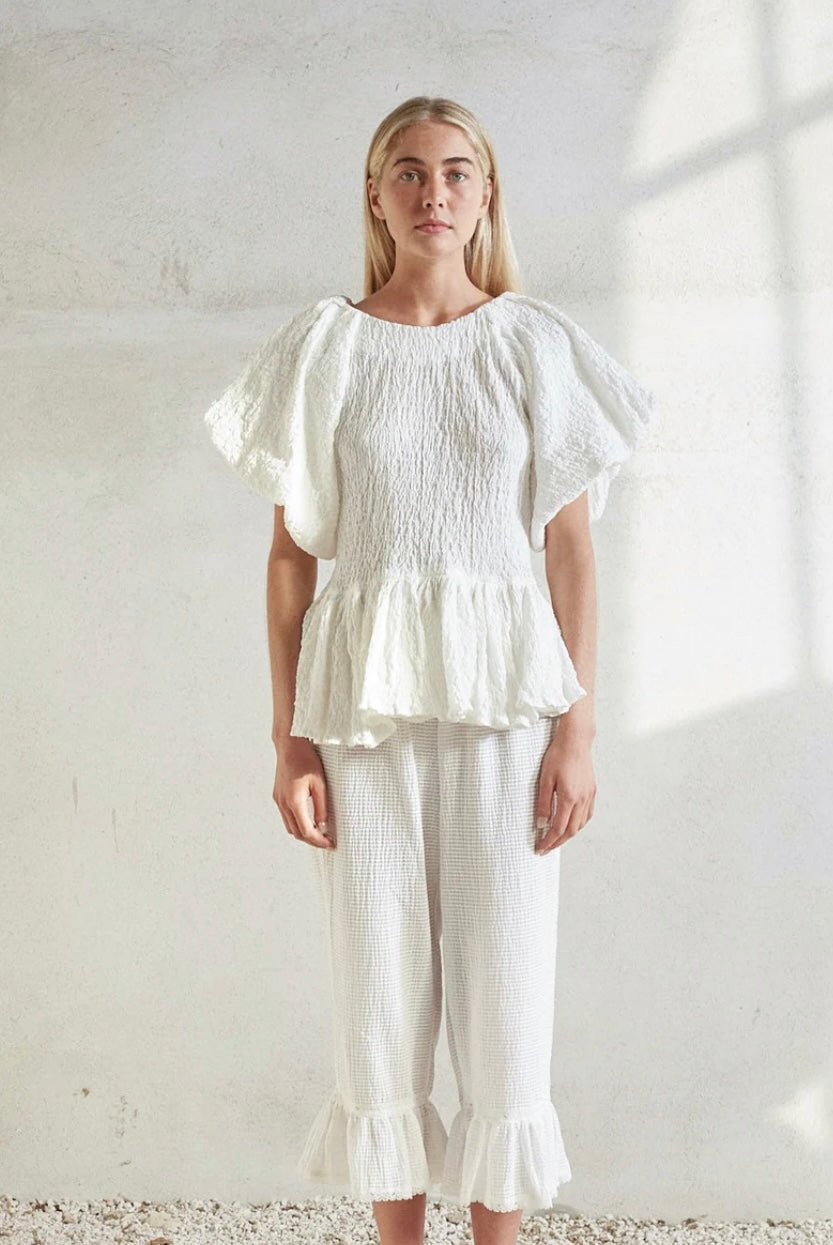 Blouse Allemande - White Powder Cotton