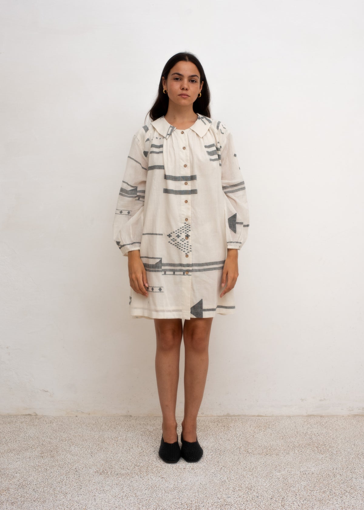 Oversized Abstract Sleeve Dress — Organic Cotton