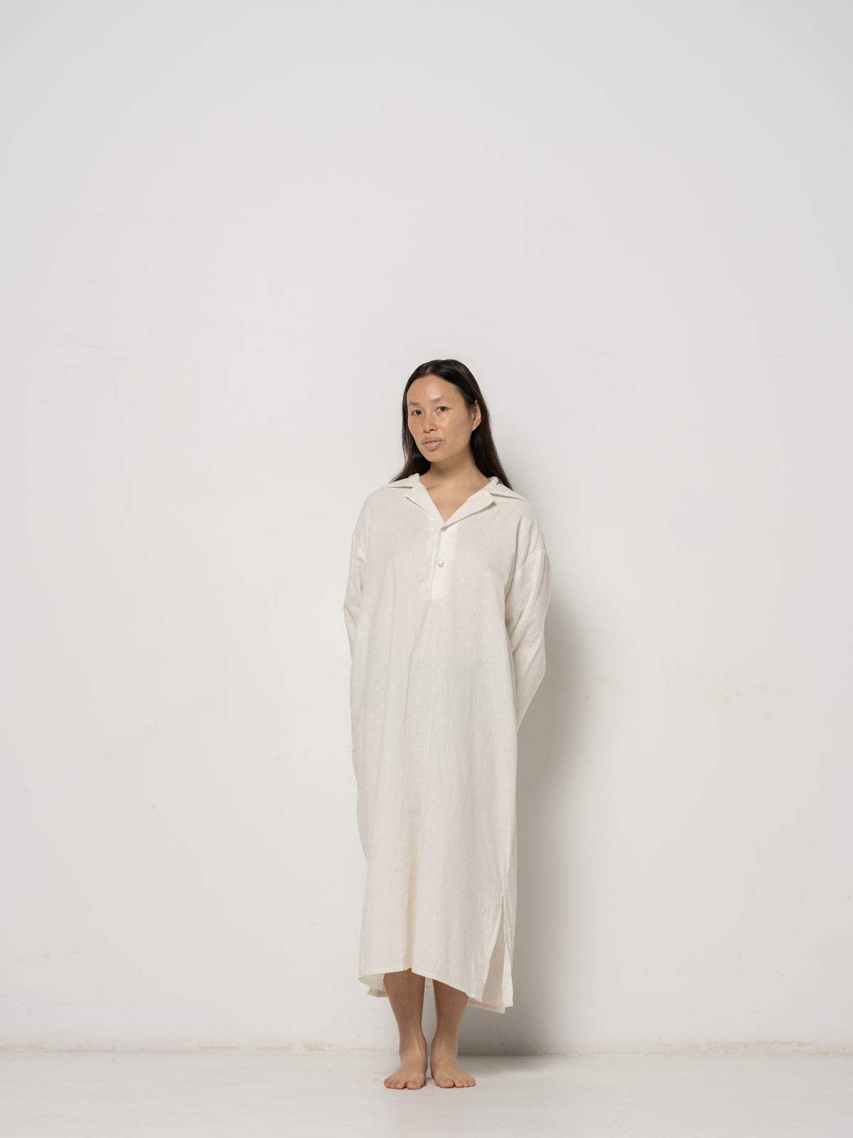 Greta Longsleeve Dress - Natural Dye Hemp Organic Cotton