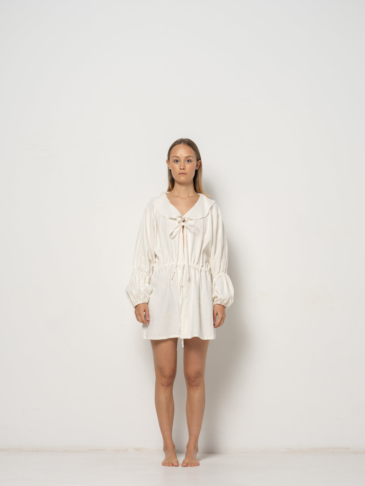 Embla Midi Dress - Natural Ramie Cotton