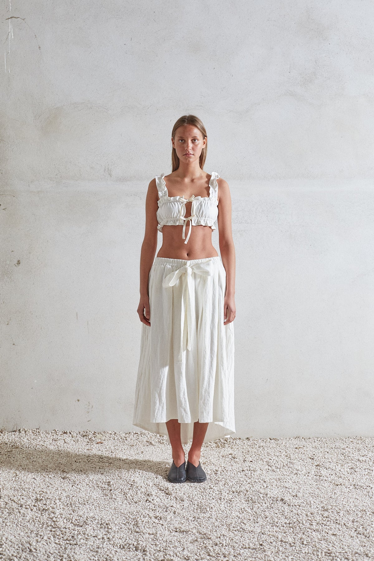 Ballade Skirt - White Ramie Cotton