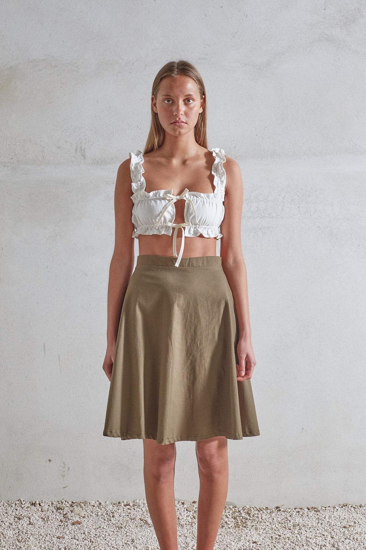 Opus Skirt - Olive Cotton