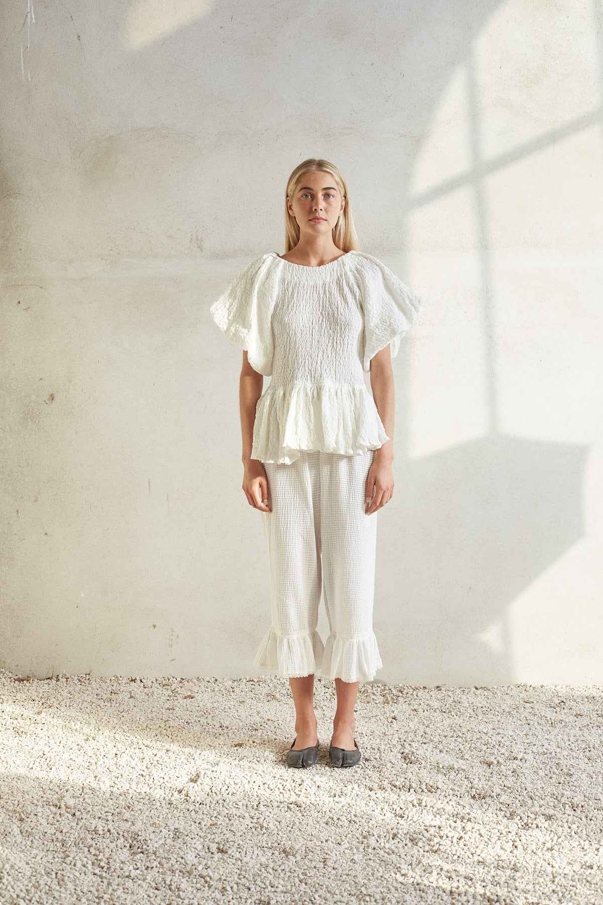 Blouse Allemande - White Powder Cotton