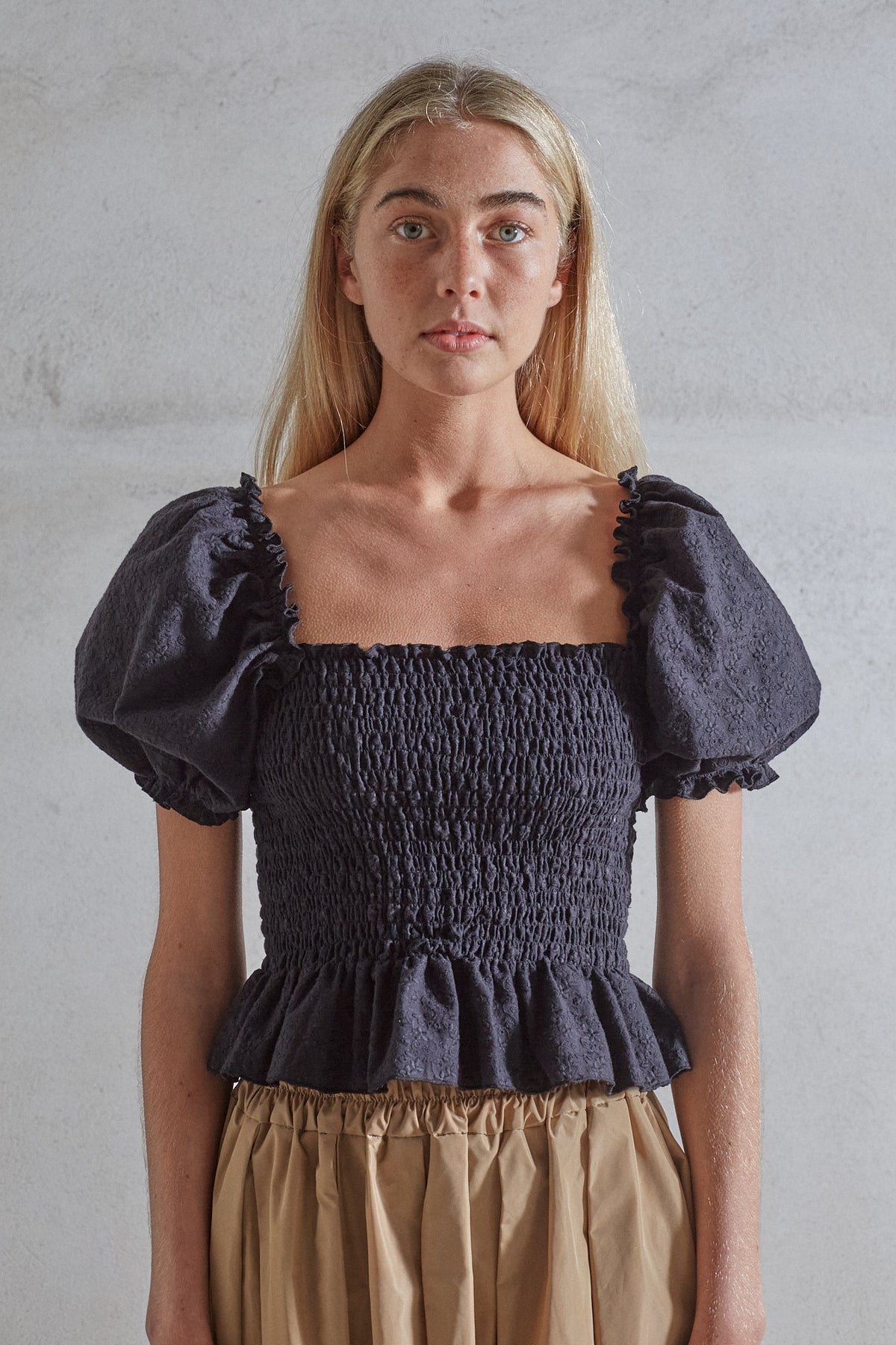 L'Amour Blouse - Black Embroidery Cotton